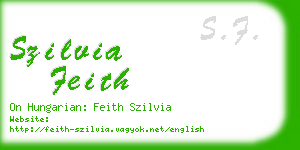 szilvia feith business card